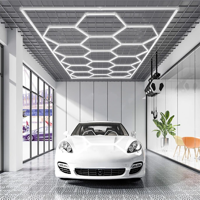Barras LED modulares para techo en forma de panal